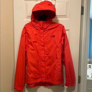 The North Face Red Hooded Rain Jacket